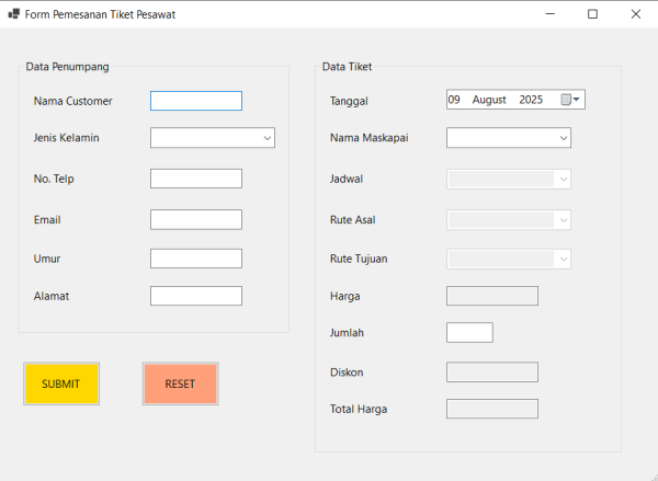 Source Code Aplikasi Pemesanan Tiket Pesawat Sederhana dengan C# - Image 3