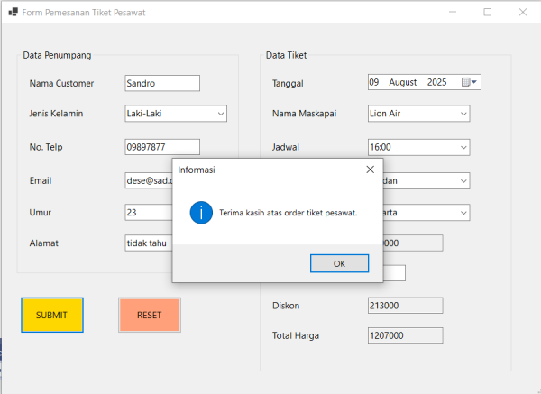 Source Code Aplikasi Pemesanan Tiket Pesawat Sederhana dengan C# - Image 4
